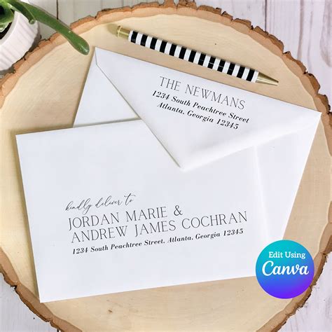 Editable Wedding Envelope Template | Canva Envelope Template | DIY ...