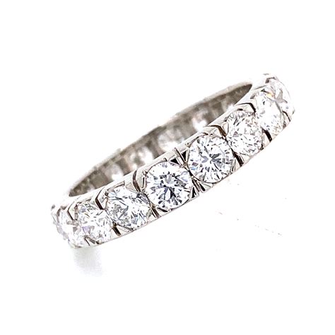 Platinum Full Diamond Eternity Ring Castle Set 2.80 Carats - Claw set ...