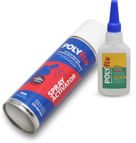POLYFIX Super Glue Accelerator with cyanoacrylate super glue (Aerosol ...
