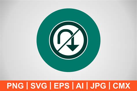 Vector No U-turn Icon Gráfico por IYIKON · Creative Fabrica