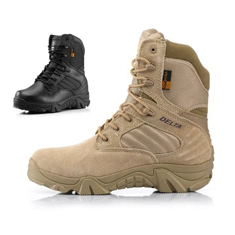 Classic Tactical Outdoor Sand Leather Journey Trekking Men Infantry Wa ...