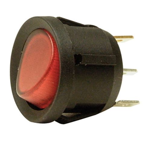 Round Panel Mount Off / On LED Illuminated Rocker Switch for Boats - White's Marine