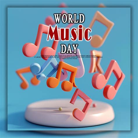 World music day or banner design template isolated on transparent ...