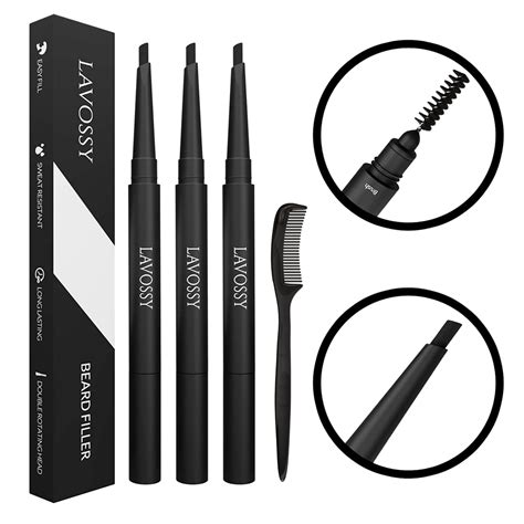 Amazon.com: LAVOSSY Beard Pencil Filler for Men - Dark Brown Pack of 3 ...