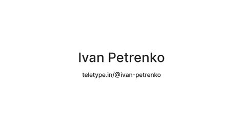 Ivan Petrenko — Teletype