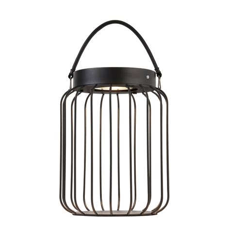 DUSK Solar Powered Table Lamp | Black Cage