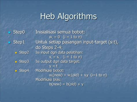 Image result for Hebb Training Algorithm
