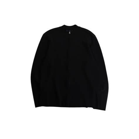【FIFTY-FIFTY】Black color Acryl full zip up Knit -10006- | cv