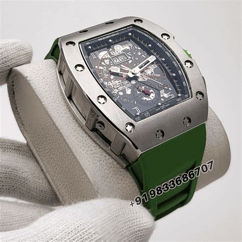 Richard Mille RM 11-01 Roberto Mancini Flyback Chronograph Green Rubber ...
