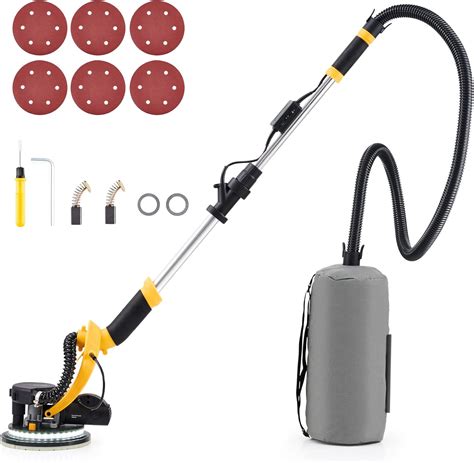 ZELCAN 800w Drywall Sander with Vacuum, Dustless Wall Pole Sander with ...