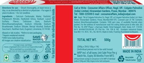 Colgate Active Salt Tooth paste, Daily Germ Protection, Healthy Gums ...