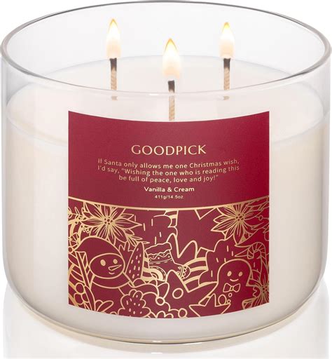 Amazon.com: Goodpick Vanilla Scented Candles, Strong Scented Soy ...