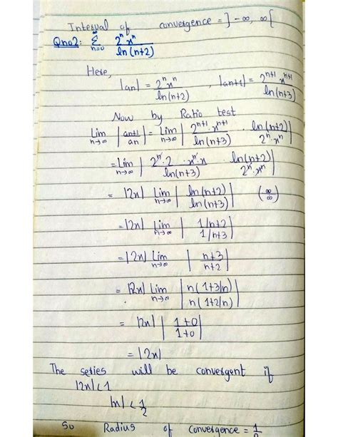 SOLUTION: Radius of convergence and interval of convergence - Studypool