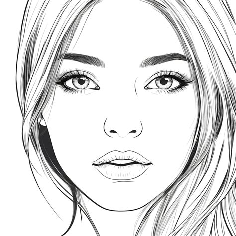 Premium Photo | A Beautiful Girl Face Outline Illustration On White ...