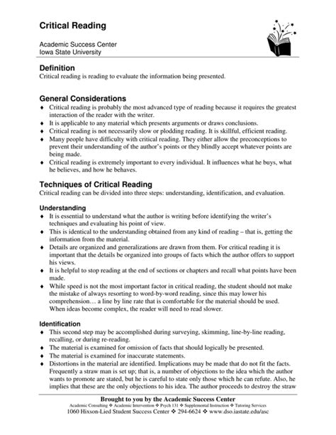 Image result for Critical Reading Definition