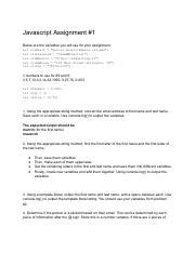 JavaScript Assignment 的图像结果