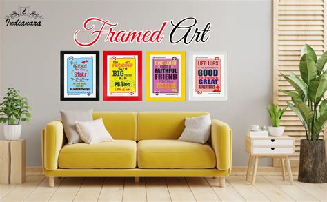 Indianara Set of 4 Friends Quotes Framed Art Painting (4027MC) without ...