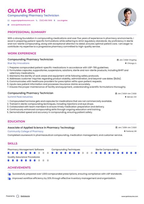 10+ Compounding Pharmacy Technician Resume Samples & Templates for 2025