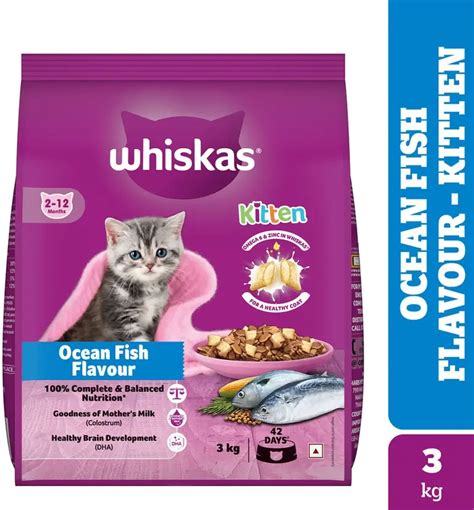 Buy Whiskas (2-12 Months) Fish 3 kg Dry Young Cat Food | The World of Pets