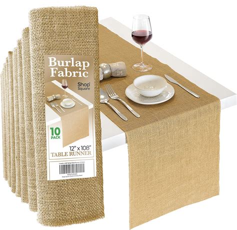 Amazon.com: Burlap Table Runners, 12 x 108 Inch - 10 Pack Outdoor Jute ...