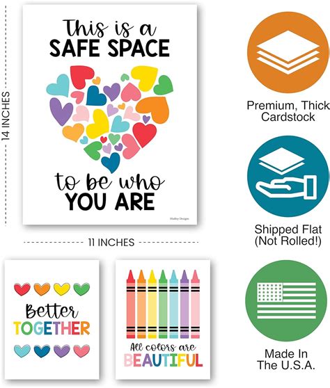 Buy 6 Colorful Poster Diversity Posters For Classroom Decor For ...