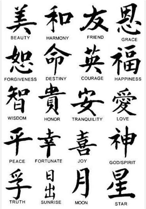 Printable Chinese Symbols
