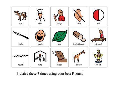 Speech Therapy with Miss Nicole: Final F words