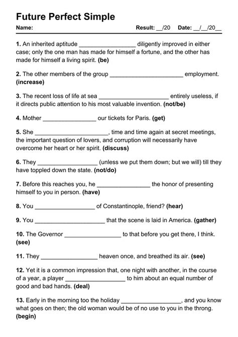 Future Perfect Practice Worksheets 的图像结果