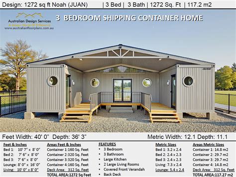 Build plan 1272 noah 3 bedroom shipping container concept home plans ...