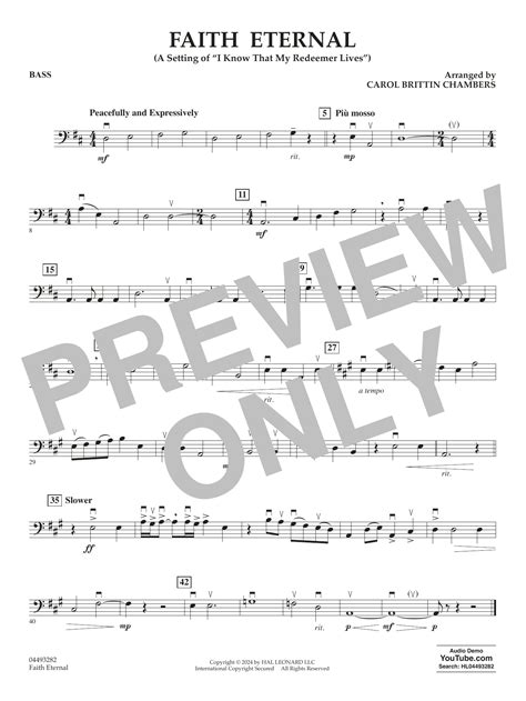 Faith Eternal - Bass by Carol Brittin Chambers Sheet Music for ...