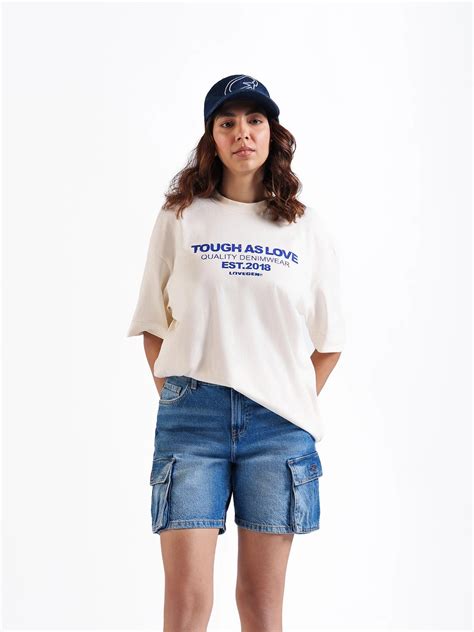 LoveGen Women’s Baggy Cargo Shorts – Dark Blue | Casual Streetwear ...