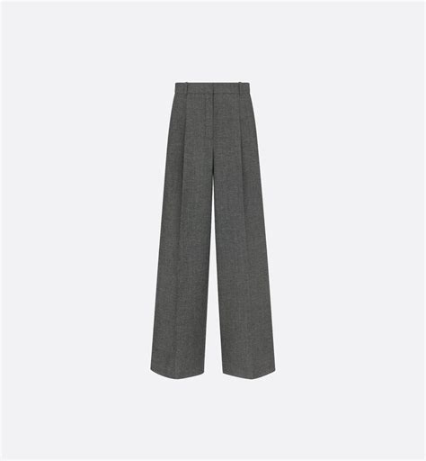 Regular-Fit Pants Gray Wool Tweed | DIOR