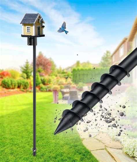 Amazon.com : Starbover Bird House Pole 113 Inch Firmly Adjustable Bird ...