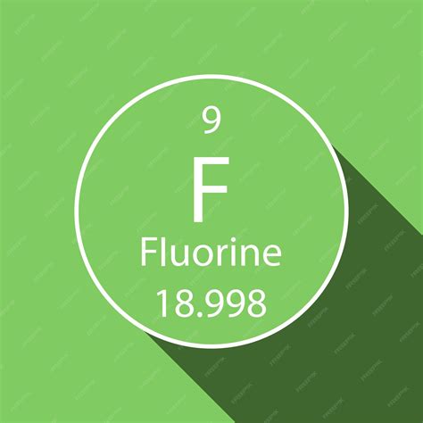 Premium Vector | Fluorine symbol with long shadow design chemical element of the periodic table ...