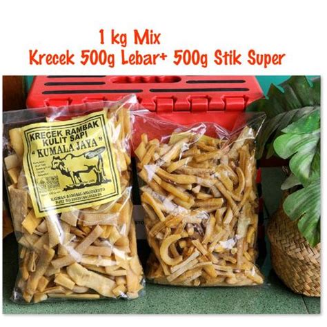 Jual Paket Combo 1 Krecek Rambak Sapi 1 Kg (500g Varian Lebar/Tipisan ...