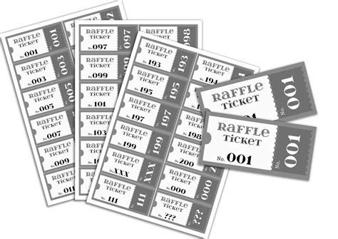 RAFFLE TICKET PRINTABLE, Raffle Ticket Numbers, Activity Raffle Ticket ...