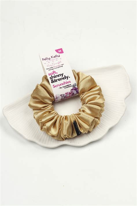 Gold | Premium Satin Scrunchies | M – Pelly Kelly