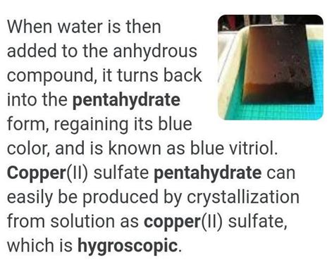 Copper sulphate penta hydrate is hygroscopic substance or deliquescent ...