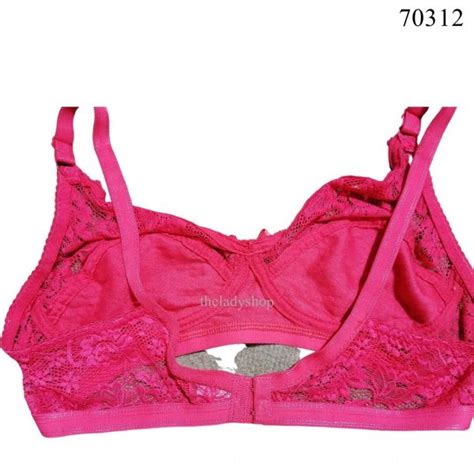 Imported Fine Quality Nylon Net Lace Bra With Elastic Belt - Red - Buy ...