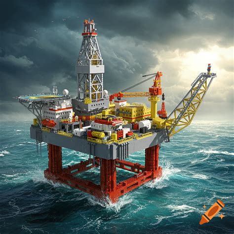 Lego offshore oil rig on Craiyon