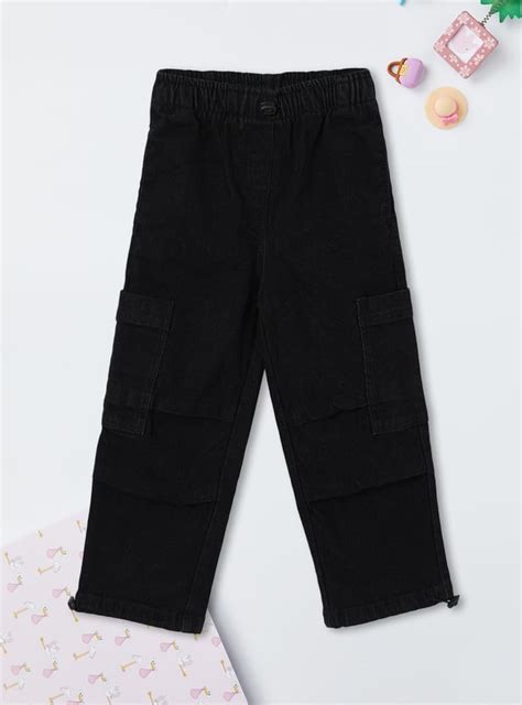 Buy Girls Solid Slim Fit Cargo Jeans Online at just Rs. 799.0 ...