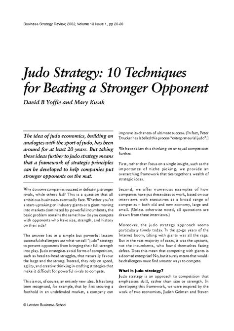 Judo Strategy: 10 Techniques for Competing Against Strong Rivals - Studocu