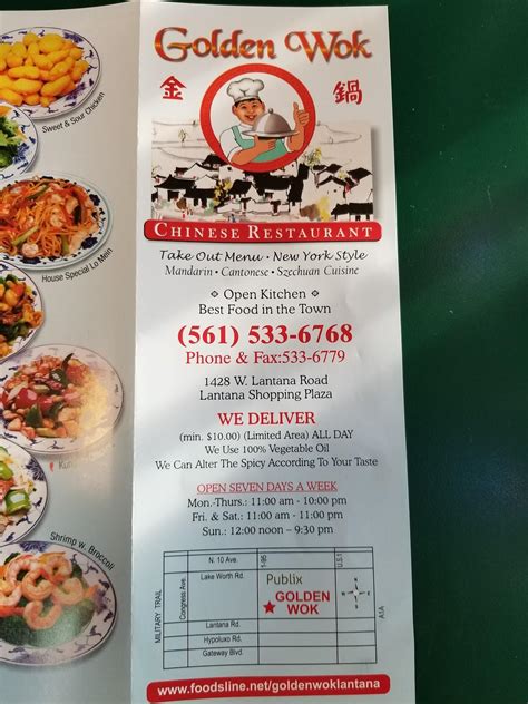 Menu at Golden Wok restaurant, Lantana