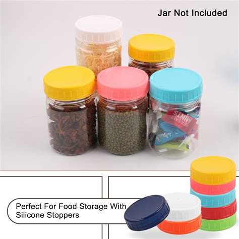 8 Pcs Plastic Mason Jar Lids Wide Mouth Mason Canning Jars Top Food ...