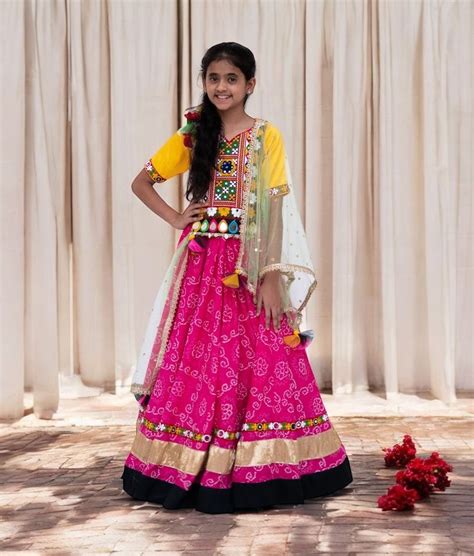 Buy Yellow Phulkari Choli with Lehenga – Navratri Special – FayonKids