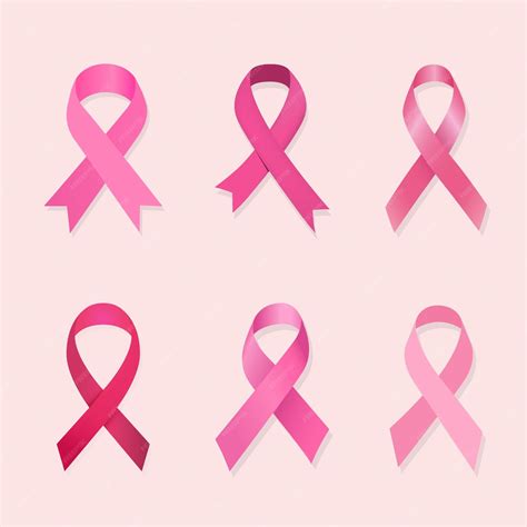 Premium Vector | Breast cancer ribbons set