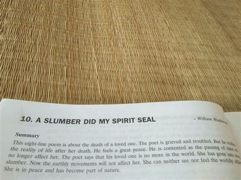 Short summary of the poem a slumber did my spirit seal - Brainly.in