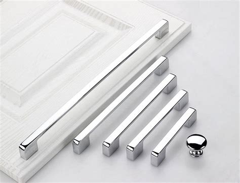 Silver Chrome Cabinet Door Handles Modern Drawer Knobs Pulls - Etsy UK