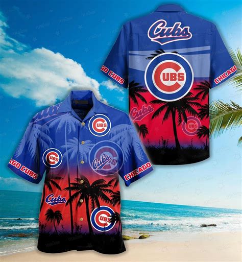 Chicago Cubs Sunset Palms Hawaiian Shirt - TeeAloha
