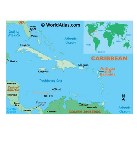 Antigua Island Map
